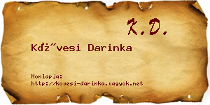 Kövesi Darinka névjegykártya